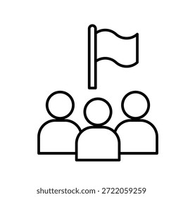 Ilustración vectorial de icono de contorno de objetivo de Equipo