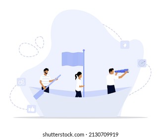 Team goals concept illustration, Suitable for landing page, ui, web, App intro card, editorial, flyer, and banner