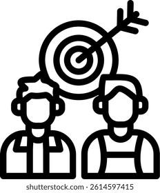 Team Goals Line Vector Icon Design