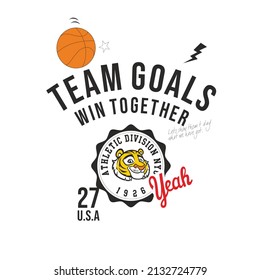 TEAM GOALS WIN TOGETHER TSHIRT DESIGN