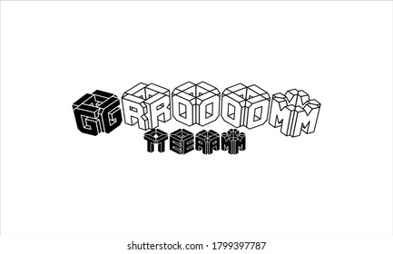 team groom with art letters