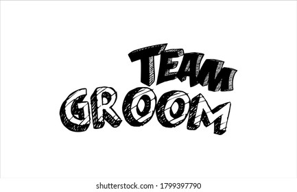 team groom with art letters