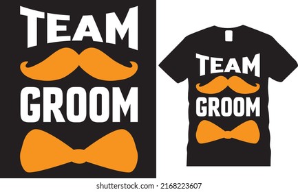 Team Groom Graphic T-shirt Desing t-shirt and poster vector design template. cap tshirt with deer, Beard, vectors. Grungy design for label, emblem, badge. Funny quote. svg