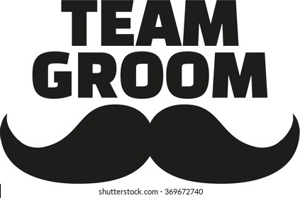 Team Groom with mustache 