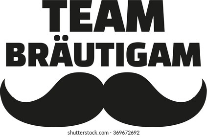 Team Groom with mustache - german