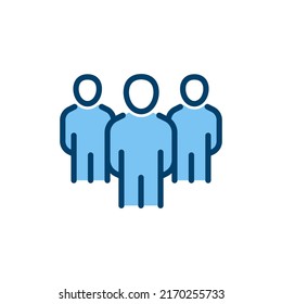 Team Group füllte das Zeilensymbol aus. lineares Stilzeichen für mobiles Konzept und Webdesign. Rahmenvektorsymbol. Symbol, Logo-Abbildung. Vektorgrafik