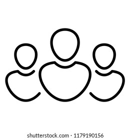 Team, group. Flat icon for apps and websites. Thin line icon isolated on white background.