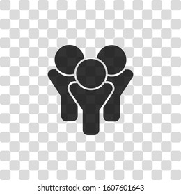 Team group icon. Black symbol on transparency grid