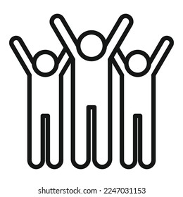 Team group icon outline vector. Work effort. Partner leader