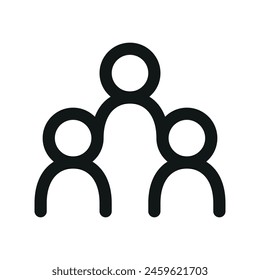 Team group isolated icon, teamwork users linear icon, community of people outline vector icon with editable stroke