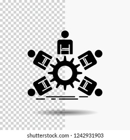 team, group, leadership, business, teamwork Glyph Icon on Transparent Background. Black Icon