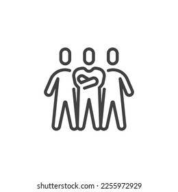 Team group line icon. linear style sign for mobile concept and web design. Teamwork group outline vector icon. Symbol, logo illustration. Vector graphics