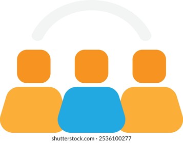 Team Group People Icon Vector Flat Illustration