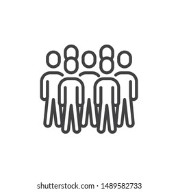 Team group staff line icon. Teamwork linear style sign for mobile concept and web design. Crowd of people outline vector icon. Symbol, logo illustration. Vector graphics