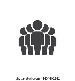 Team group vector icon. Corporate team working filled flat sign for mobile concept and web design. People Leadership glyph icon. Crowd symbol, logo illustration. Vector graphics