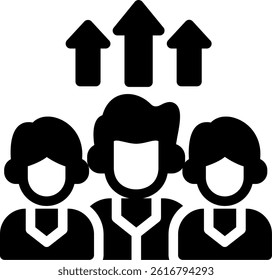 Team Growth Glyph Vector Icon Design