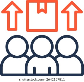 Team Growth Icon Color Line Vector Illustration