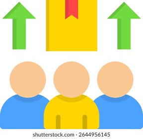 Team Growth Icon Flat Vector Illustration