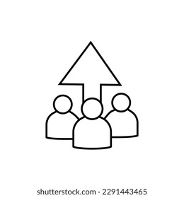 Conjunto de vectores de icono de crecimiento de equipo. colección de signos de ilustración de desarrollo. símbolo de audiencia. logotipo del cliente.