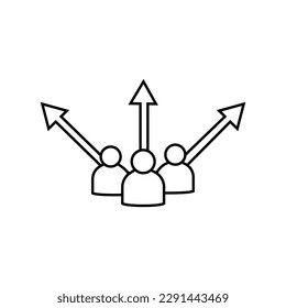 Conjunto de vectores de icono de crecimiento de equipo. colección de signos de ilustración de desarrollo. símbolo de audiencia. logotipo del cliente.