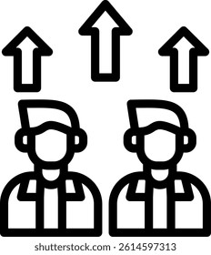 Team Growth Line Vector Icon Design