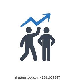 Team Growth Progress Icon On White Background