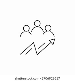 Vector de signo de icono de progreso de crecimiento de equipo