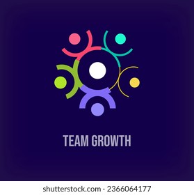 Team growth work and people, solidarity idea, modern logo. Unique color transitions. company growth logo template. vector.
