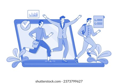 A Team Of Guys Running A Project On A Laptop