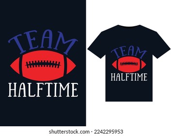 Team halftime illustrations for print-ready T-Shirts design