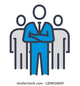 team handling manager trendy icon on white background for web graphic