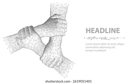 Team hands concept isolated on white. Together network, unity support, community connect, society strength, teamwork collaboration, united people, team work group, cooperation partnership.