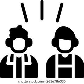 Team Harmony Glyph Vector Icon Design