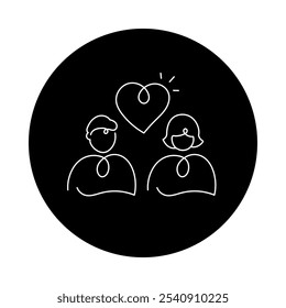 Team Harmony Icon – People Linked Together, Representing Collaboration, Unity, and Positive Work Culture