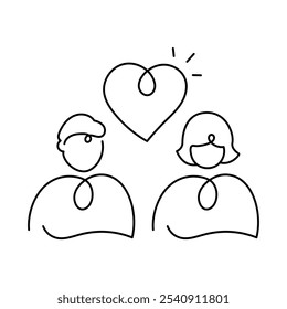Team Harmony Icon – People Linked Together, Representing Collaboration, Unity, and Positive Work Culture