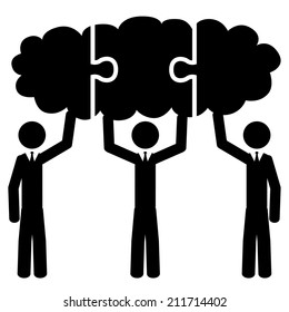 The team have the same idea. It is a stick figure vector. EPS10 