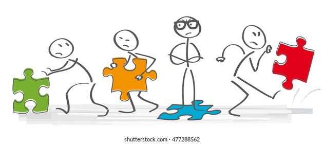 team having an argument - vector illustration