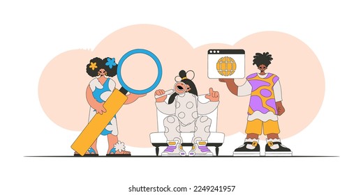 The team helps to find information on the Internet. Material for educational content.