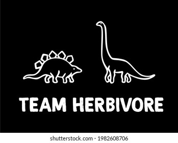 Team Herbivore With Illustration Of Two Dinosaurs