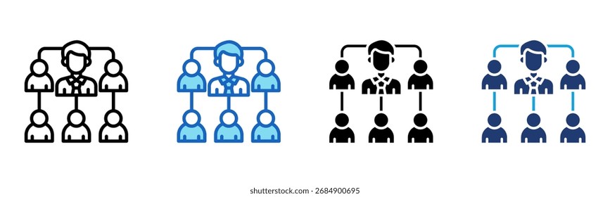 ícone Hierarquia da Equipe Ilustração do vetor de vários estilos