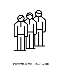 Team hierarchy line icon, concept sign, outline vector illustration, linear symbol.