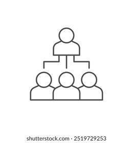 Team hierarchy line outline icon