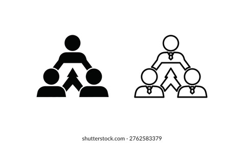 Team Hierarchy Organizational Structure Icons Vector