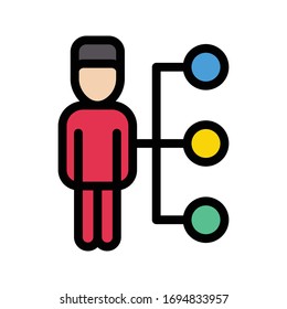 team hierarchy vector flat color icon 