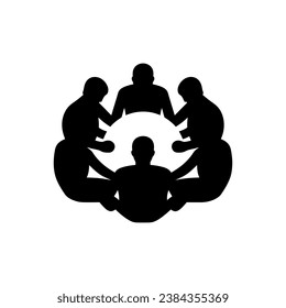 Team Huddle Icon on White Background - Simple Vector Illustration