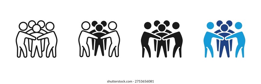 Team Huddle icon set multiple style collection