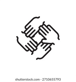 Team huddle icon symbolizing rapid alignment, daily communication, and group interaction, representing team management, collaboration, agile practices, brief meetings, and information sharing.