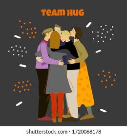 
Team hug.
So happy to see you, set. Cheerful team greeting and embracing. Best friends emotions after covid19.
See you soon concept.
Nice to meet you.