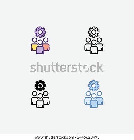 Team icon in 4 different style vector stock illustration.