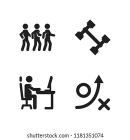 team icon. 4 team vector icons set. structure, group and workplace icons for web and design about team theme